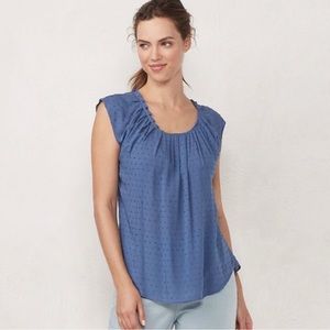 LC Lauren Conrad Pleat Neck Blouse
